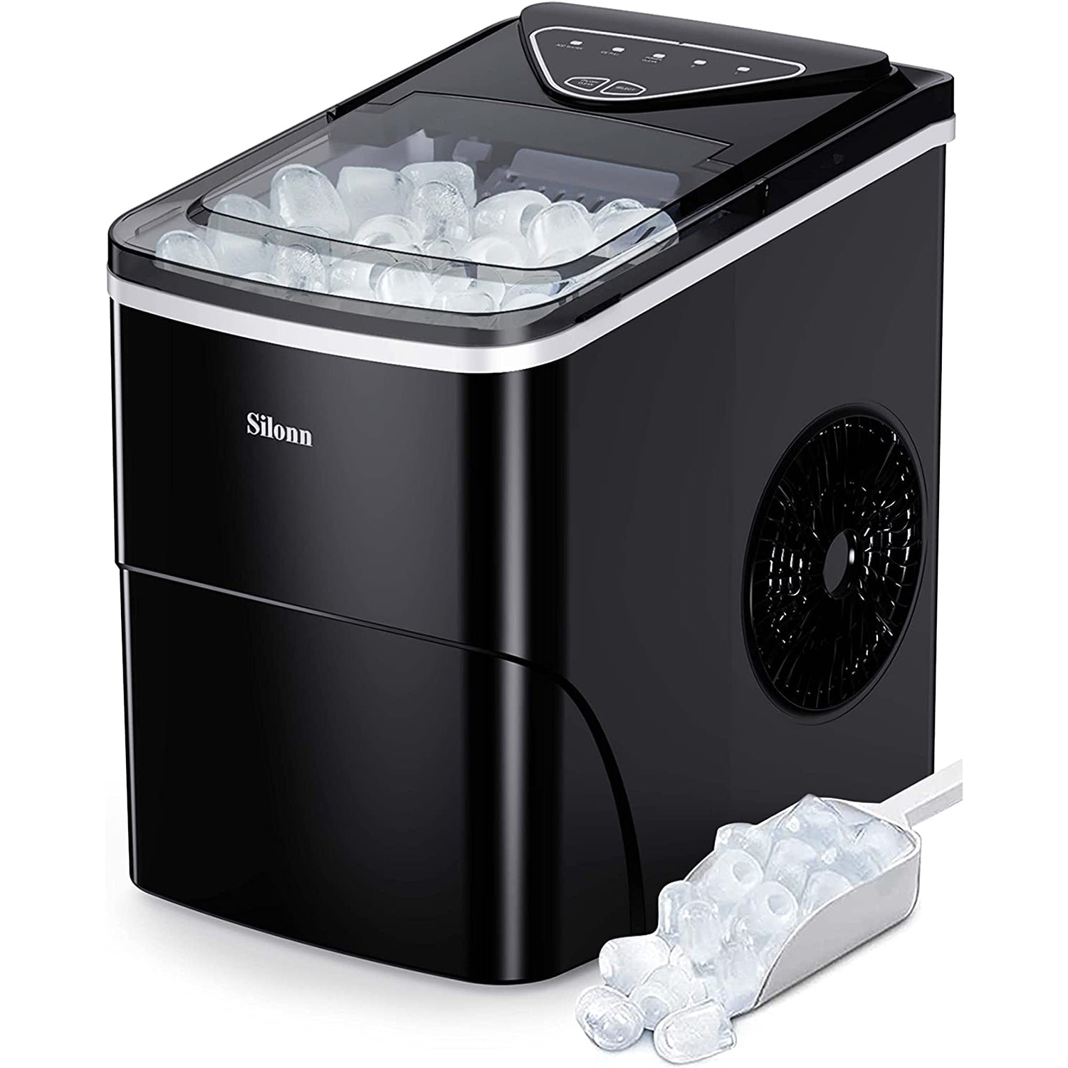 Ice Maker Machine With Scoop and Basket Compact Automatic 9 Cubes